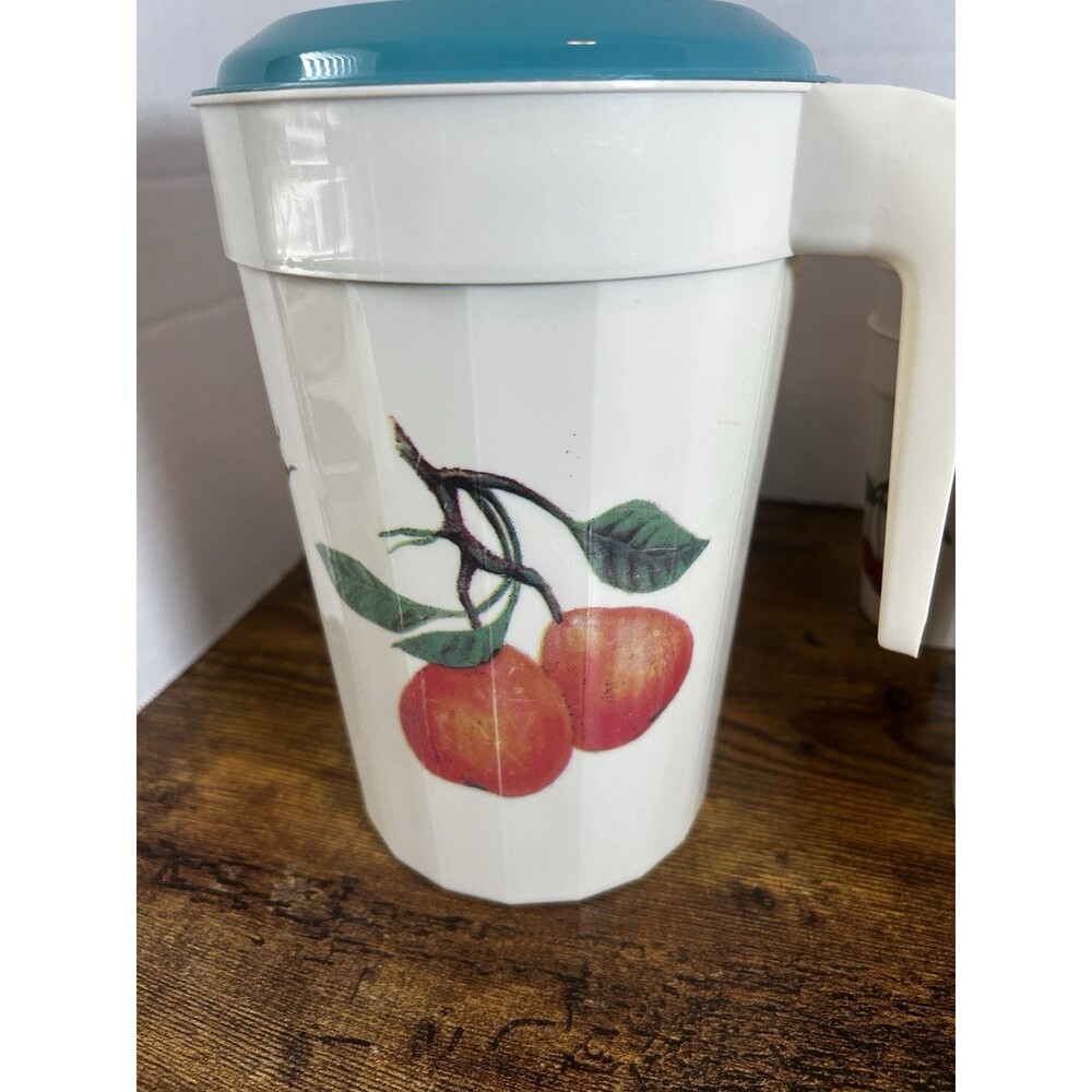 Vintage Packerware Fruit 1/2 Gallon Pitcher & 21 Matching Cups USA Retro Set - Picture 7 of 16